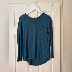 a new day Teal Long Sleeve Plush Top with Pocket